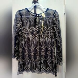 ultra pink sheer mesh top  NWT